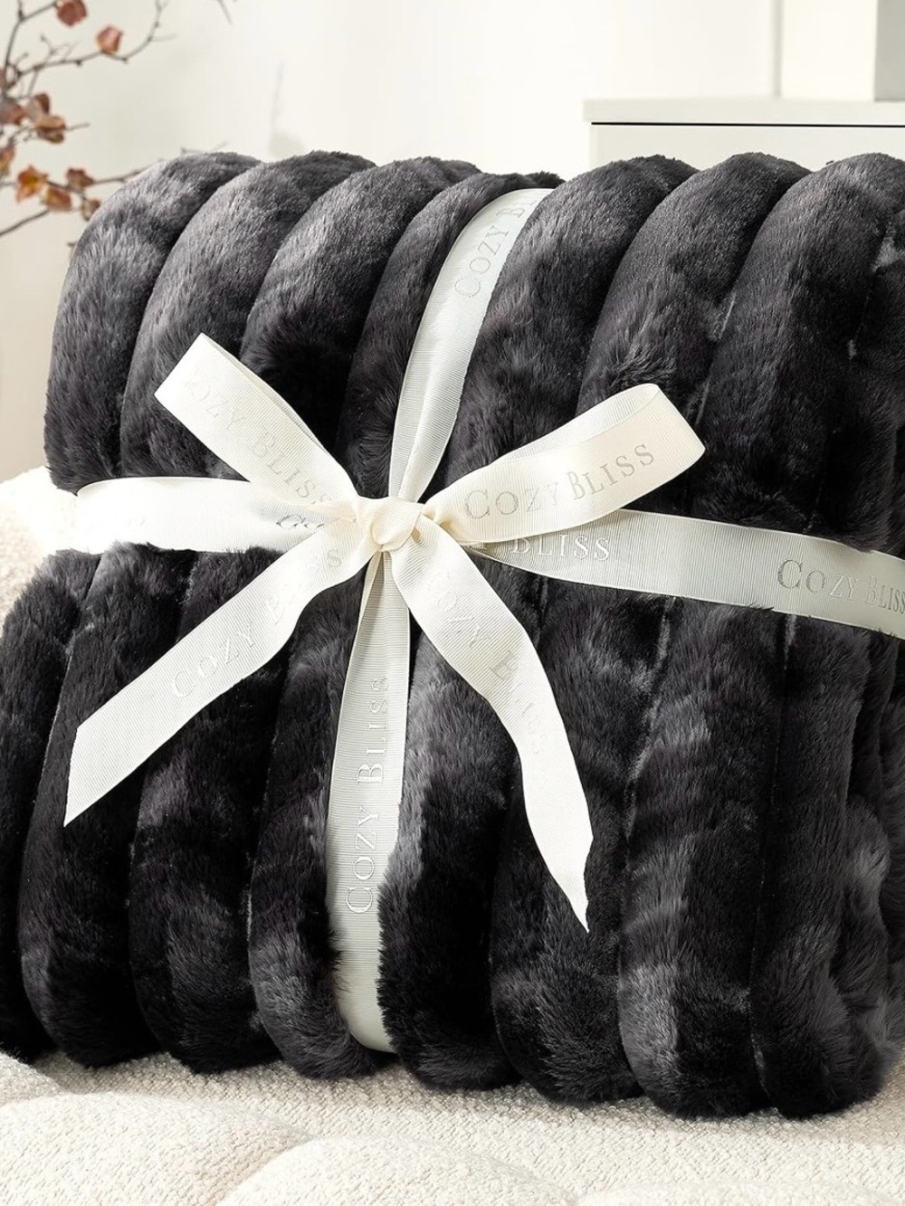 Cozy Bliss Faux Fur Throw Blanket